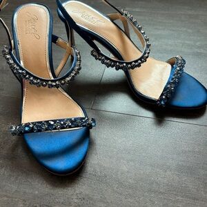 Badgley Mischka Blue Embellished Heels